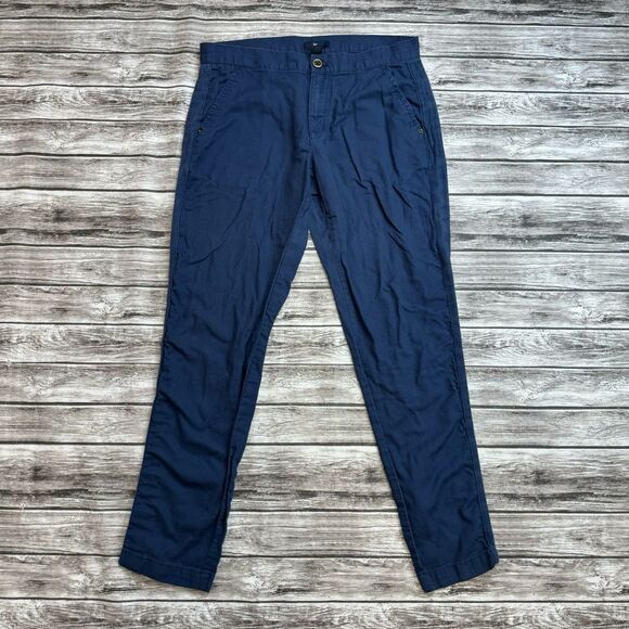GAP Womens Dark Navy Blue Tapered Straight Leg Casual Pants 2 Regular Cotton Zip - Picture 1 of 11